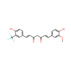 COc1cc(/C=C/C(=O)CC(=O)/C=C/c2ccc(O)c(C(F)(F)F)c2)ccc1O ZINC000261192986