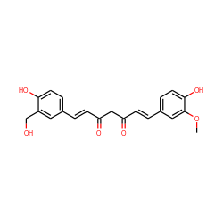 COc1cc(/C=C/C(=O)CC(=O)/C=C/c2ccc(O)c(CO)c2)ccc1O ZINC000141725041