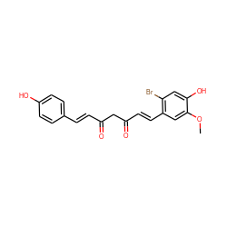 COc1cc(/C=C/C(=O)CC(=O)/C=C/c2ccc(O)cc2)c(Br)cc1O ZINC000116765345