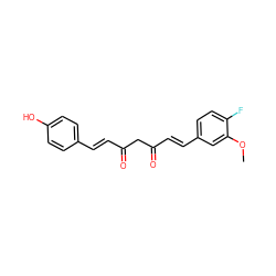 COc1cc(/C=C/C(=O)CC(=O)/C=C/c2ccc(O)cc2)ccc1F ZINC000167861404