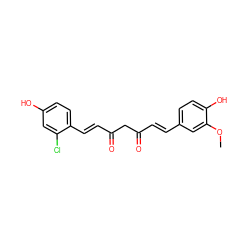 COc1cc(/C=C/C(=O)CC(=O)/C=C/c2ccc(O)cc2Cl)ccc1O ZINC000116759425