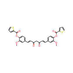 COc1cc(/C=C/C(=O)CC(=O)/C=C/c2ccc(OC(=O)c3cccs3)c(OC)c2)ccc1OC(=O)c1cccs1 ZINC000103274846