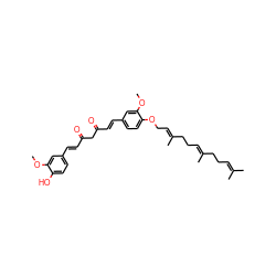 COc1cc(/C=C/C(=O)CC(=O)/C=C/c2ccc(OC/C=C(\C)CC/C=C(\C)CCC=C(C)C)c(OC)c2)ccc1O ZINC000653695836