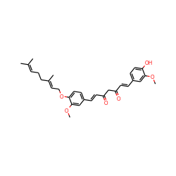 COc1cc(/C=C/C(=O)CC(=O)/C=C/c2ccc(OC/C=C(\C)CCC=C(C)C)c(OC)c2)ccc1O ZINC000653716262