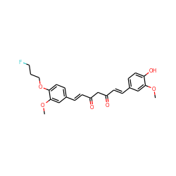 COc1cc(/C=C/C(=O)CC(=O)/C=C/c2ccc(OCCCF)c(OC)c2)ccc1O ZINC000101100050