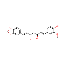 COc1cc(/C=C/C(=O)CC(=O)/C=C/c2ccc3c(c2)OCO3)ccc1O ZINC000139973930