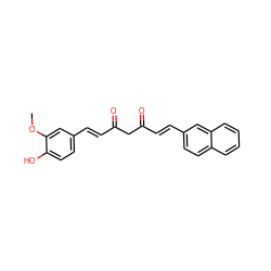 COc1cc(/C=C/C(=O)CC(=O)/C=C/c2ccc3ccccc3c2)ccc1O ZINC000139667079