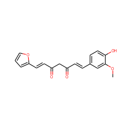 COc1cc(/C=C/C(=O)CC(=O)/C=C/c2ccco2)ccc1O ZINC000140010515