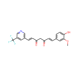 COc1cc(/C=C/C(=O)CC(=O)/C=C/c2cncc(C(F)(F)F)c2)ccc1O ZINC000145422748