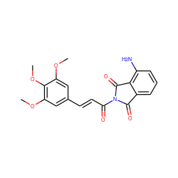 COc1cc(/C=C/C(=O)N2C(=O)c3cccc(N)c3C2=O)cc(OC)c1OC ZINC000003248914