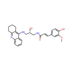 COc1cc(/C=C/C(=O)NC[C@@H](O)CNc2c3c(nc4ccccc24)CCCC3)ccc1O ZINC000299868185