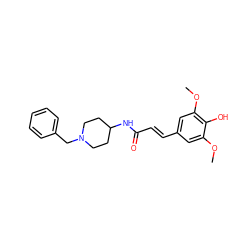 COc1cc(/C=C/C(=O)NC2CCN(Cc3ccccc3)CC2)cc(OC)c1O ZINC000653870728