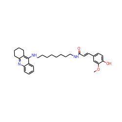 COc1cc(/C=C/C(=O)NCCCCCCCCNc2c3c(nc4ccccc24)CCCC3)ccc1O ZINC000029046863