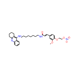 COc1cc(/C=C/C(=O)NCCCCCCCCNc2c3c(nc4ccccc24)CCCC3)ccc1OCCO[N+](=O)[O-] ZINC000095554558