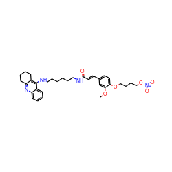 COc1cc(/C=C/C(=O)NCCCCCCNc2c3c(nc4ccccc24)CCCC3)ccc1OCCCCO[N+](=O)[O-] ZINC000095557595