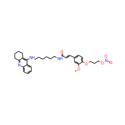 COc1cc(/C=C/C(=O)NCCCCCCNc2c3c(nc4ccccc24)CCCC3)ccc1OCCCO[N+](=O)[O-] ZINC000095552647