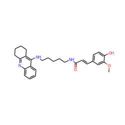 COc1cc(/C=C/C(=O)NCCCCCNc2c3c(nc4ccccc24)CCCC3)ccc1O ZINC000029046870