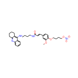 COc1cc(/C=C/C(=O)NCCCCNc2c3c(nc4ccccc24)CCCC3)ccc1OCCCCO[N+](=O)[O-] ZINC000095552655