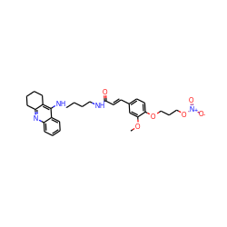 COc1cc(/C=C/C(=O)NCCCCNc2c3c(nc4ccccc24)CCCC3)ccc1OCCCO[N+](=O)[O-] ZINC000095556530