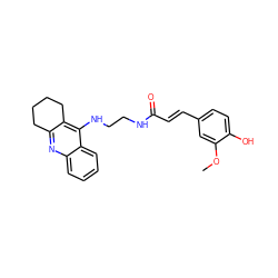 COc1cc(/C=C/C(=O)NCCNc2c3c(nc4ccccc24)CCCC3)ccc1O ZINC000029047026