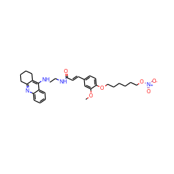 COc1cc(/C=C/C(=O)NCCNc2c3c(nc4ccccc24)CCCC3)ccc1OCCCCCCO[N+](=O)[O-] ZINC000095552617