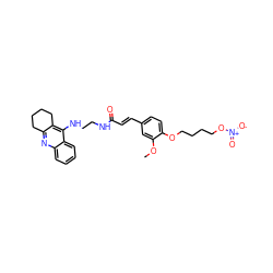 COc1cc(/C=C/C(=O)NCCNc2c3c(nc4ccccc24)CCCC3)ccc1OCCCCO[N+](=O)[O-] ZINC000095552291