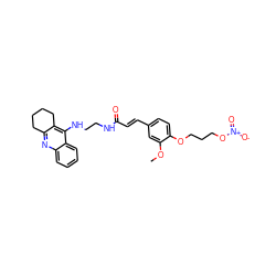 COc1cc(/C=C/C(=O)NCCNc2c3c(nc4ccccc24)CCCC3)ccc1OCCCO[N+](=O)[O-] ZINC000095554499