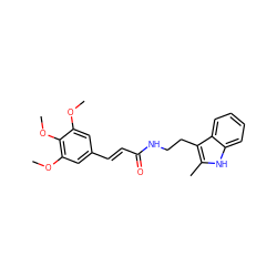 COc1cc(/C=C/C(=O)NCCc2c(C)[nH]c3ccccc23)cc(OC)c1OC ZINC000169347558