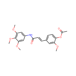 COc1cc(/C=C/C(=O)Nc2cc(OC)c(OC)c(OC)c2)ccc1OC(C)=O ZINC000169310431