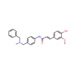 COc1cc(/C=C/C(=O)Nc2ccc(CN(C)Cc3ccccc3)cc2)ccc1O ZINC001772647725