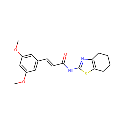 COc1cc(/C=C/C(=O)Nc2nc3c(s2)CCCC3)cc(OC)c1 ZINC000015586220