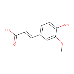 COc1cc(/C=C/C(=O)O)ccc1O ZINC000000058258