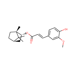 COc1cc(/C=C/C(=O)O[C@@H]2C[C@H]3CC[C@@]2(C)C3(C)C)ccc1O ZINC000100062362