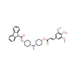COc1cc(/C=C/C(=O)O[C@H]2CC[C@@H](N(C)[C@H]3CC[C@@H](OC(=O)C4c5ccccc5-c5ccccc54)CC3)CC2)cc(OC)c1OC ZINC000150612093