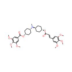 COc1cc(/C=C/C(=O)O[C@H]2CC[C@H](N(C)[C@H]3CC[C@@H](OC(=O)c4cc(OC)c(OC)c(OC)c4)CC3)CC2)cc(OC)c1OC ZINC000102806553
