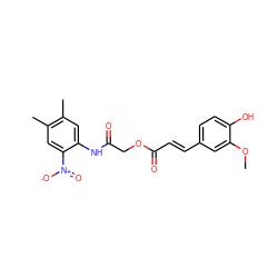 COc1cc(/C=C/C(=O)OCC(=O)Nc2cc(C)c(C)cc2[N+](=O)[O-])ccc1O ZINC000005560437