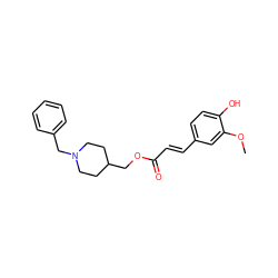 COc1cc(/C=C/C(=O)OCC2CCN(Cc3ccccc3)CC2)ccc1O ZINC001772634676