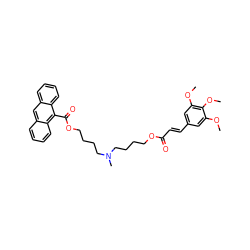 COc1cc(/C=C/C(=O)OCCCCN(C)CCCCOC(=O)c2c3ccccc3cc3ccccc23)cc(OC)c1OC ZINC000299818809