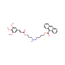 COc1cc(/C=C/C(=O)OCCCN(C)CCCCCOC(=O)c2c3ccccc3cc3ccccc23)cc(OC)c1OC ZINC000299822391