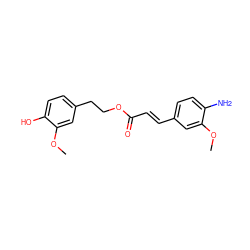 COc1cc(/C=C/C(=O)OCCc2ccc(O)c(OC)c2)ccc1N ZINC000653894796