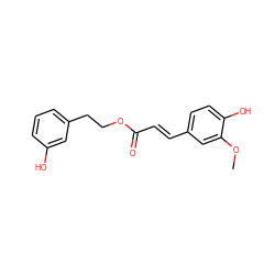 COc1cc(/C=C/C(=O)OCCc2cccc(O)c2)ccc1O ZINC000473155193