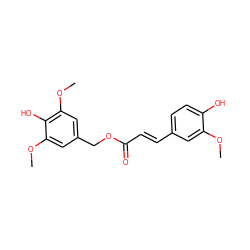 COc1cc(/C=C/C(=O)OCc2cc(OC)c(O)c(OC)c2)ccc1O ZINC000653915954