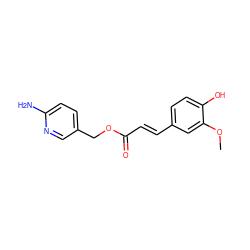 COc1cc(/C=C/C(=O)OCc2ccc(N)nc2)ccc1O ZINC000653872497