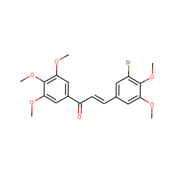 COc1cc(/C=C/C(=O)c2cc(OC)c(OC)c(OC)c2)cc(Br)c1OC ZINC000029252226