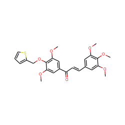 COc1cc(/C=C/C(=O)c2cc(OC)c(OCc3cccs3)c(OC)c2)cc(OC)c1OC ZINC000029321750