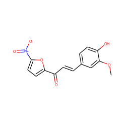 COc1cc(/C=C/C(=O)c2ccc([N+](=O)[O-])o2)ccc1O ZINC000005357563