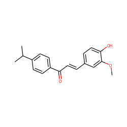 COc1cc(/C=C/C(=O)c2ccc(C(C)C)cc2)ccc1O ZINC000007714225