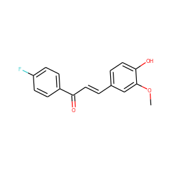 COc1cc(/C=C/C(=O)c2ccc(F)cc2)ccc1O ZINC000007741369