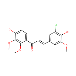 COc1cc(/C=C/C(=O)c2ccc(OC)c(OC)c2OC)cc(Cl)c1O ZINC000653890233