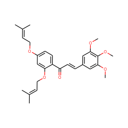 COc1cc(/C=C/C(=O)c2ccc(OCC=C(C)C)cc2OCC=C(C)C)cc(OC)c1OC ZINC000058568941